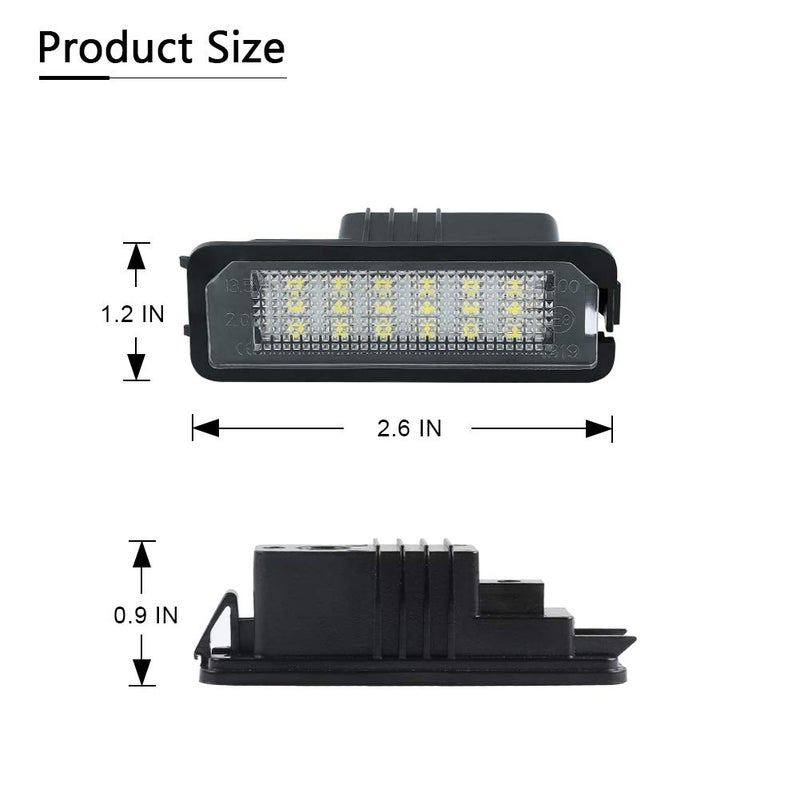 Gempro License Plate Light, LED License Plate Lamp Assembly For Volkswagen VW Golf 4 5 6 GTi CC Rabbit Eos Beetle Porsche Boxster Cayman Cayenne Carrera, Powered by 18SMD Xenon White LED Lights-2pcs - Image 5